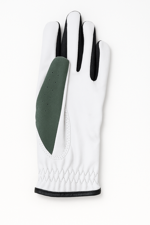 Women green golf glove designed by Natasha Jones Cabretta Leather 